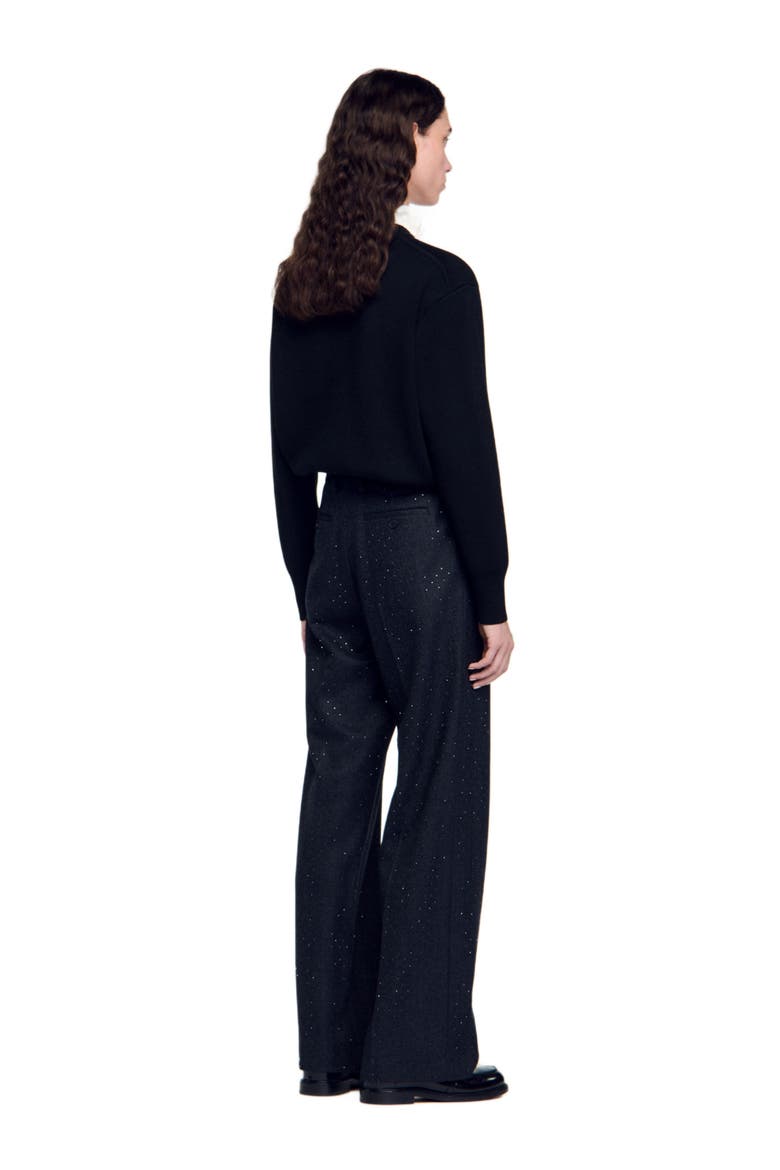Striped trousers, Alternate, color, Dark grey