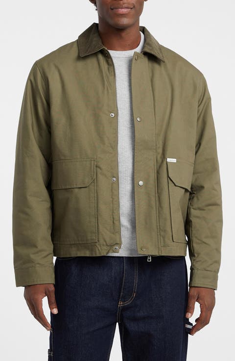 Corduroy Collar Cotton Canvas Jacket