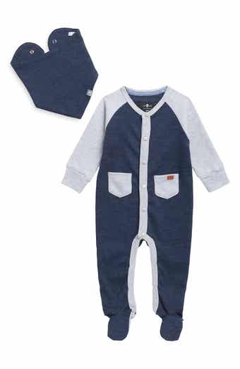 Kids' 2-Piece Waffle Knit Footie & Bib Set