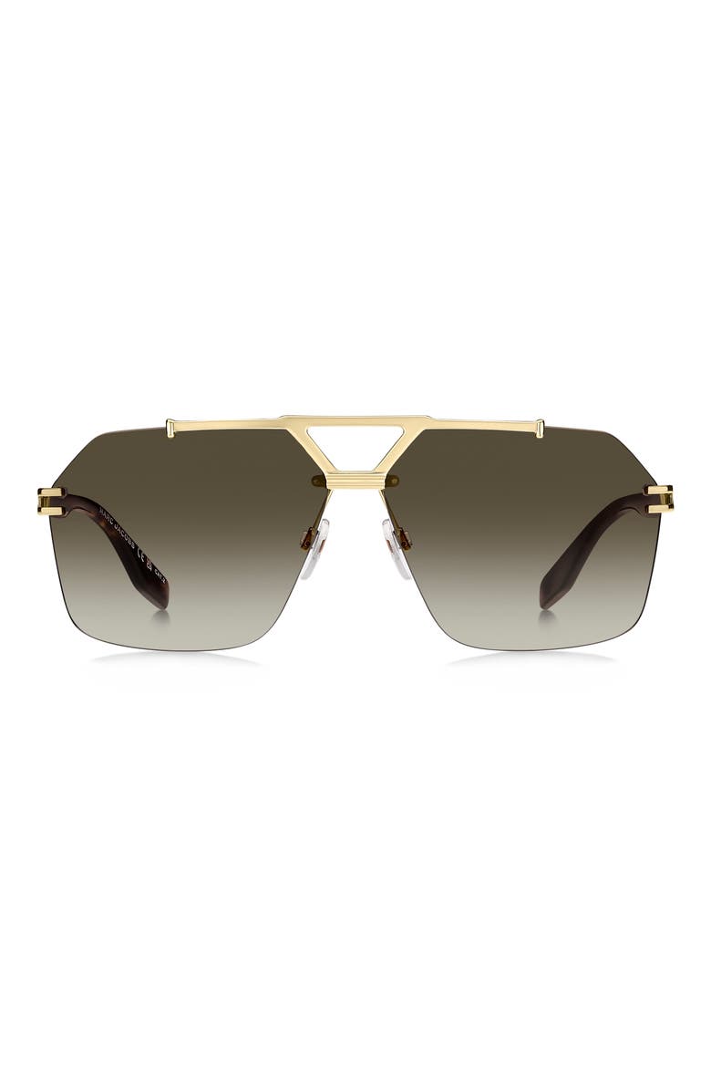 63mm Oversize Gradient Geometric Square Sunglasses, Main, color, GOLD HAVANA