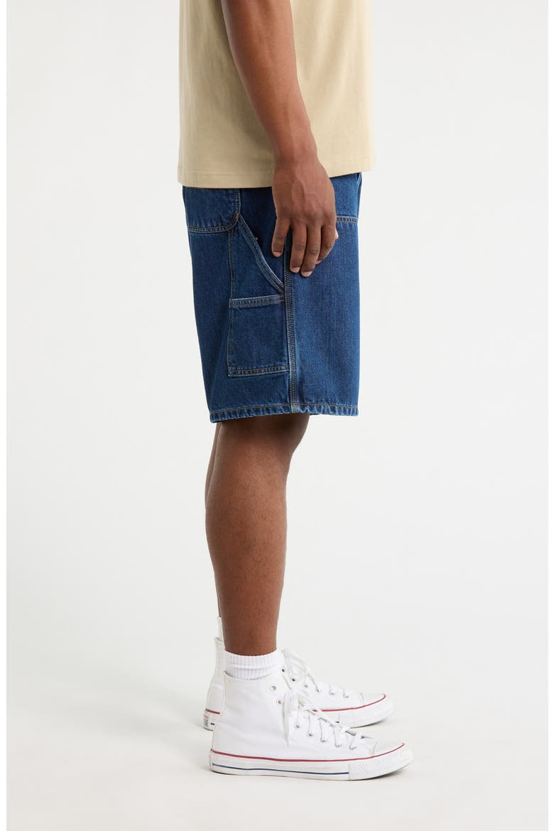 Double Knee Denim Shorts, Alternate, color, BLUE (STONE)