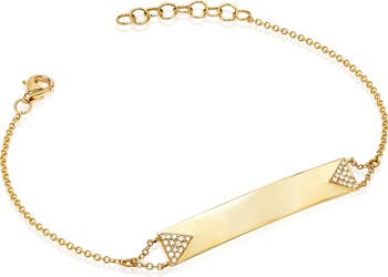 EF Collection Diamond Nameplate Customizable Pendant Bracelet ...