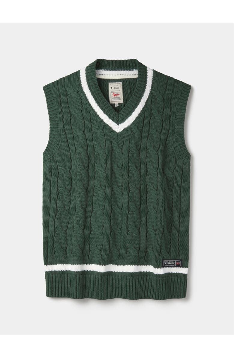 Aubin Everby V-Neck Cricket Slipover Vest, Alternate, color, Green