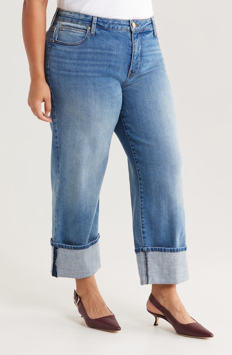 KUT from the Kloth Sienna Cuffed High Waist Wide Leg Jeans, Alternate, color, Stewardship