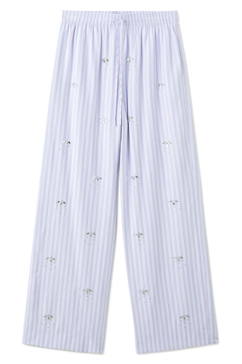 Crystal Embellished Stripe Drawstring Pants, Main, color, SKY BLUE