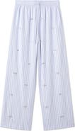 MANGO Crystal Embellished Stripe Drawstring Pants