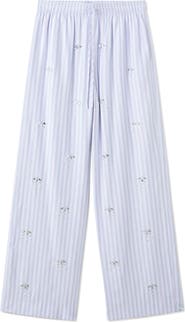 MANGO Crystal Embellished Stripe Drawstring Pants