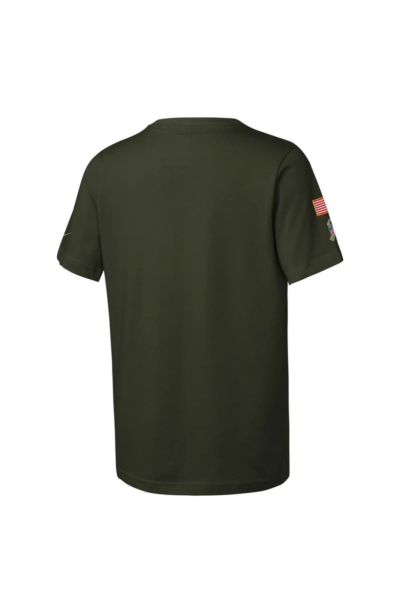 Nike Youth Nike Olive Kansas City Chiefs 2025 Salute to Service Sideline Dri-FIT T-Shirt, Alternate, color, Olive