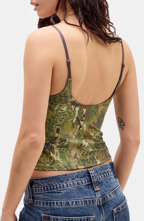 Bdg Urban Outfitters Je T'aime Camisole In Camo Animal