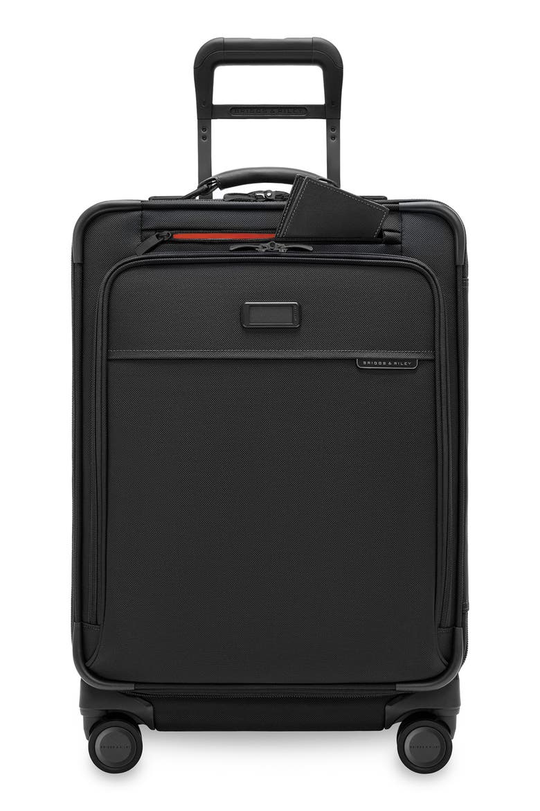 Baseline 24-Inch Checked Expandable Spinner Suitcase, Main, color, BLACK