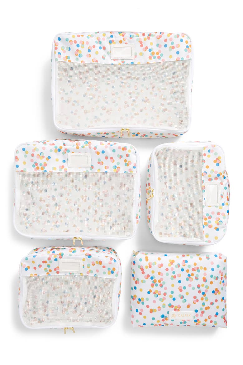 x Oh Joy! Set of 5 Packing Cubes, Main, color, CONFETTI