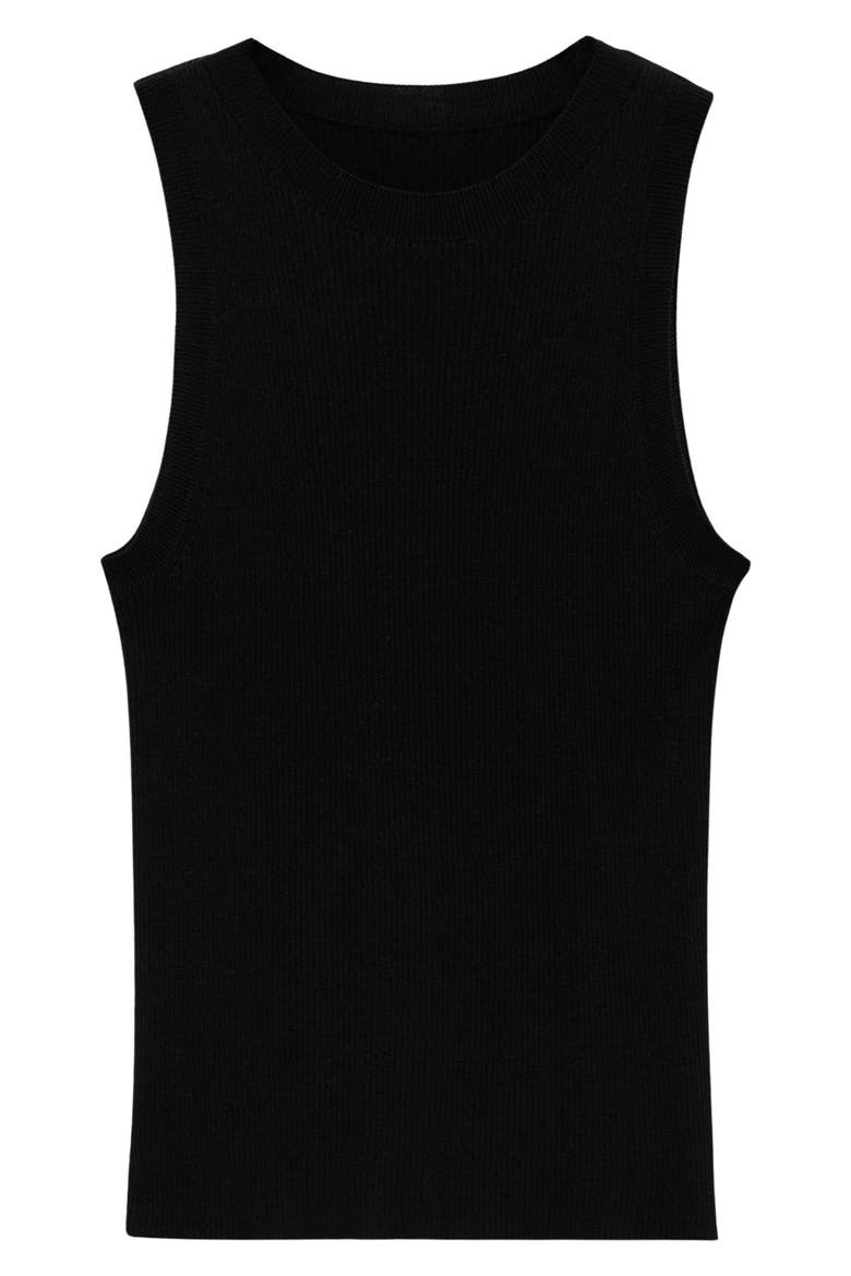 Karl Rib Tank, Alternate, color, BLACK