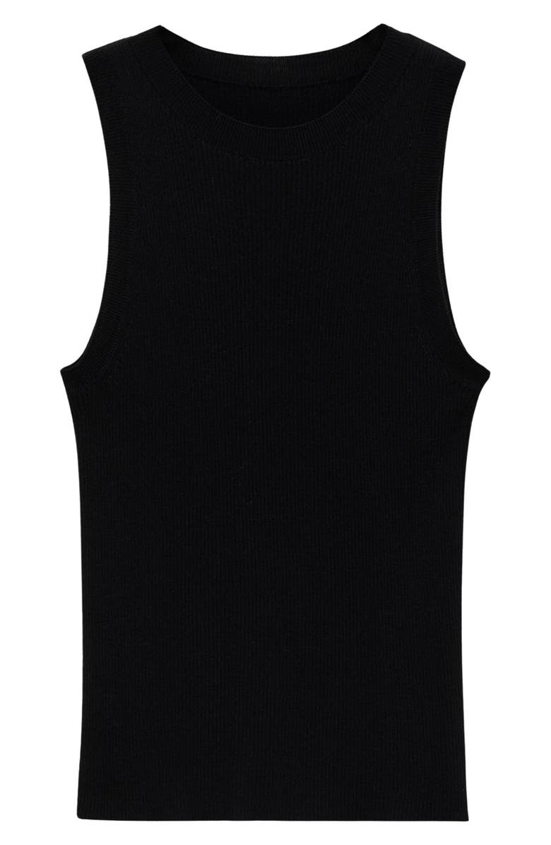 MANGO Karl Rib Tank, Alternate, color, Black