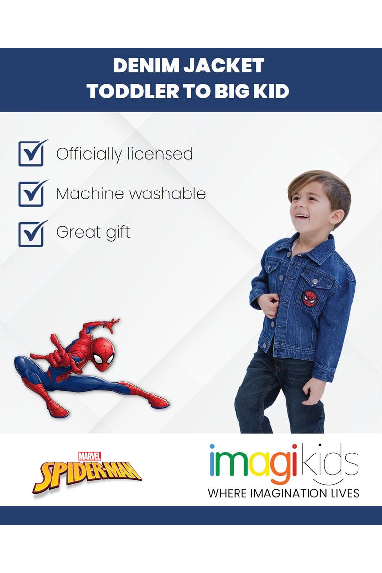 Spider-Man Denim Jacket, Alternate, color, Spider Man Denim Blue