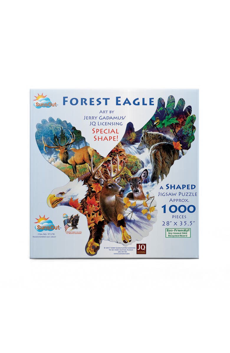 Sunsout Forest Eagle 1000 piece Jigsaw Puzzle for Adults Special Shape, Alternate, color, Multicolor