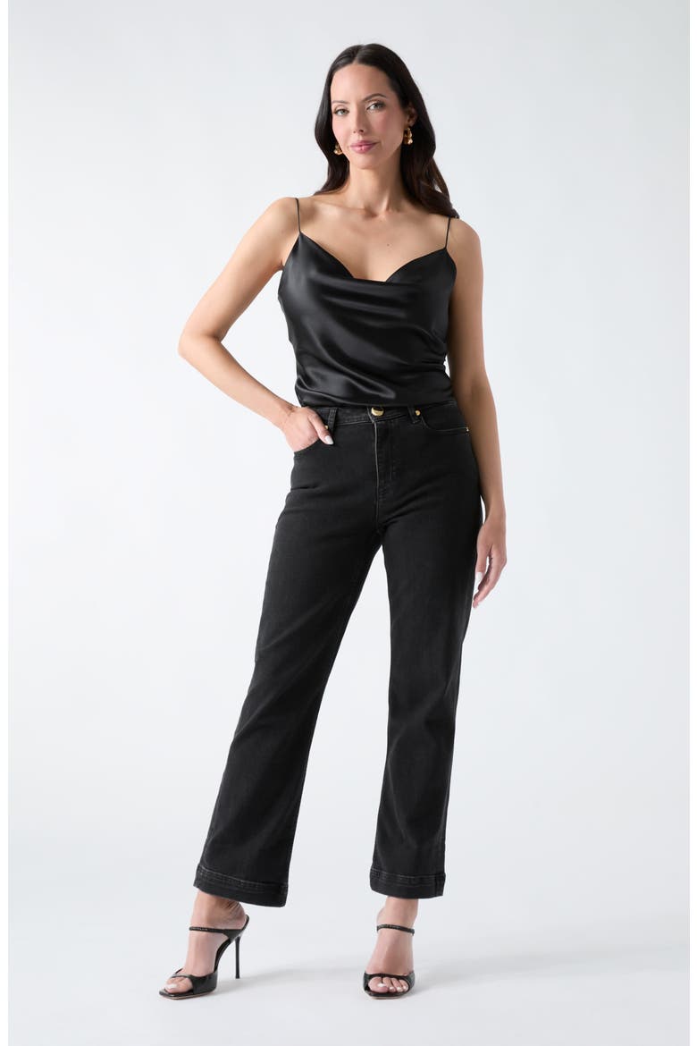New Denise Stretch Silk Camisole, Alternate, color, JBLACK-BLACK