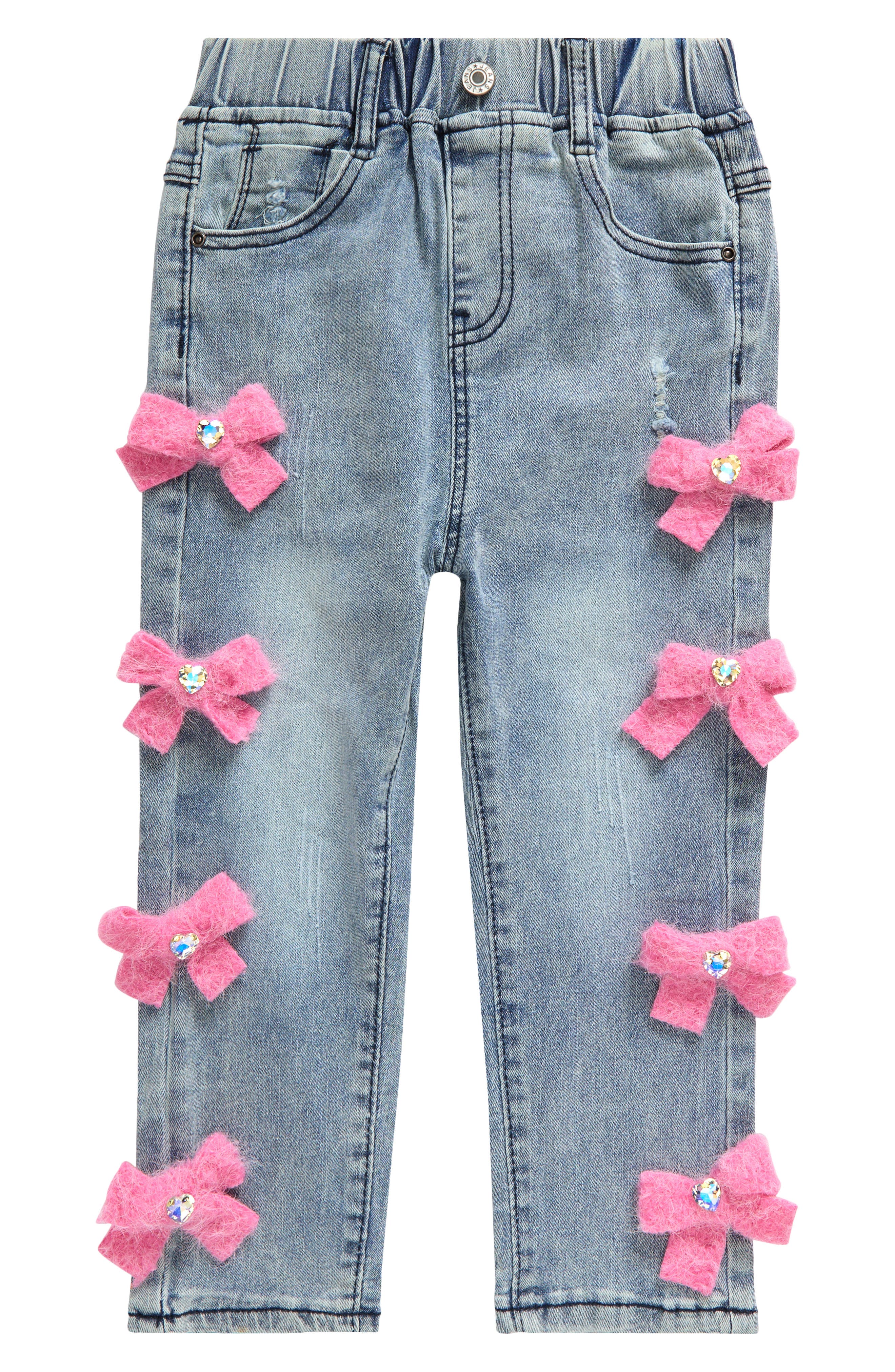 Lola & the Boys Kids' Cutie Bow Jeans in Blue 