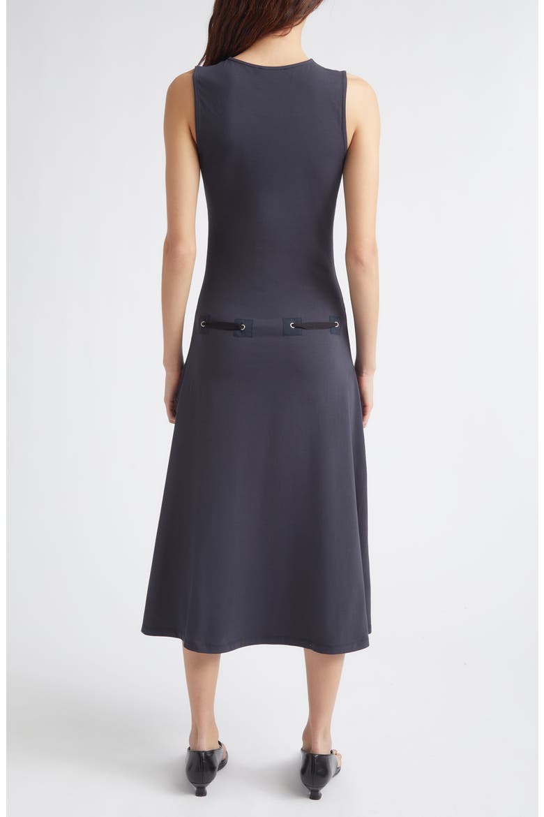 Suni Drawstring Organic Cotton Knit Midi Dress, Alternate, color, 136 - BLUE