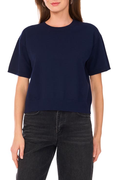 Crewneck Short Sleeve Sweater