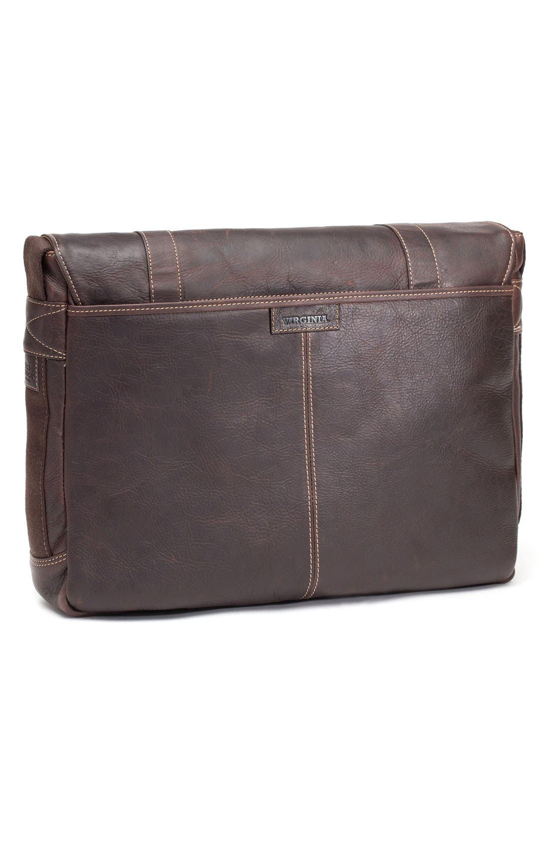 Jack Mason Brand 'Virginia Cavaliers - Gridiron' Leather Messenger Bag, Alternate, color, 