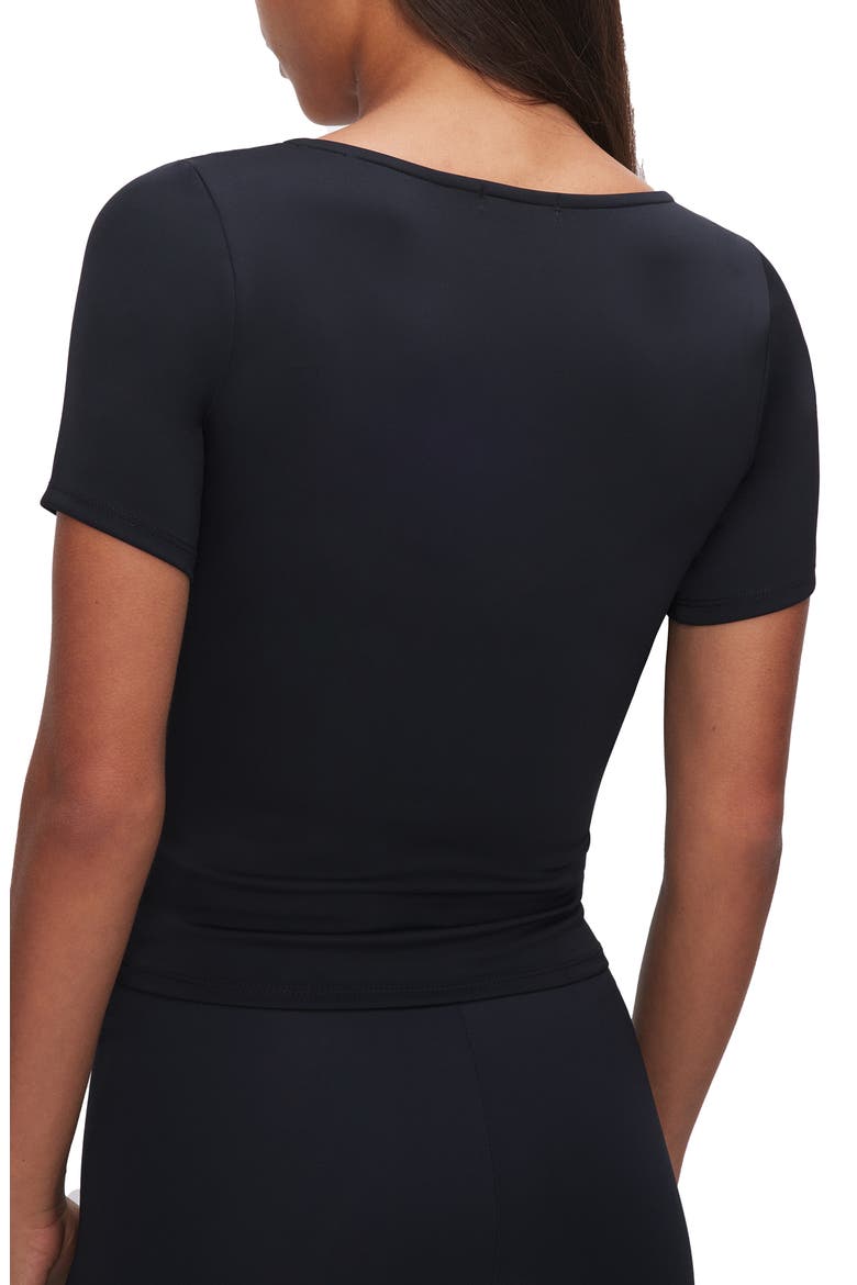 Sculpting Scoop Crop Tee, Alternate, color, BLACK001
