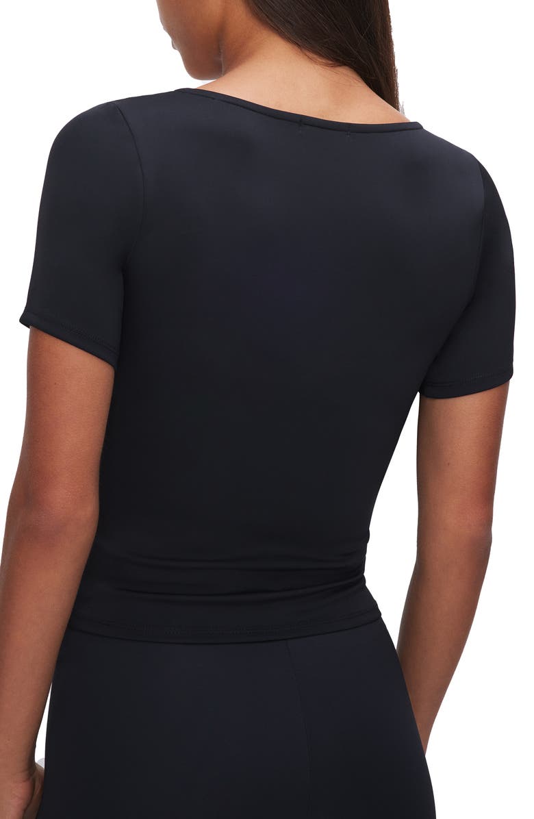 Good American Sculpting Scoop Crop Tee, Alternate, color, Black001