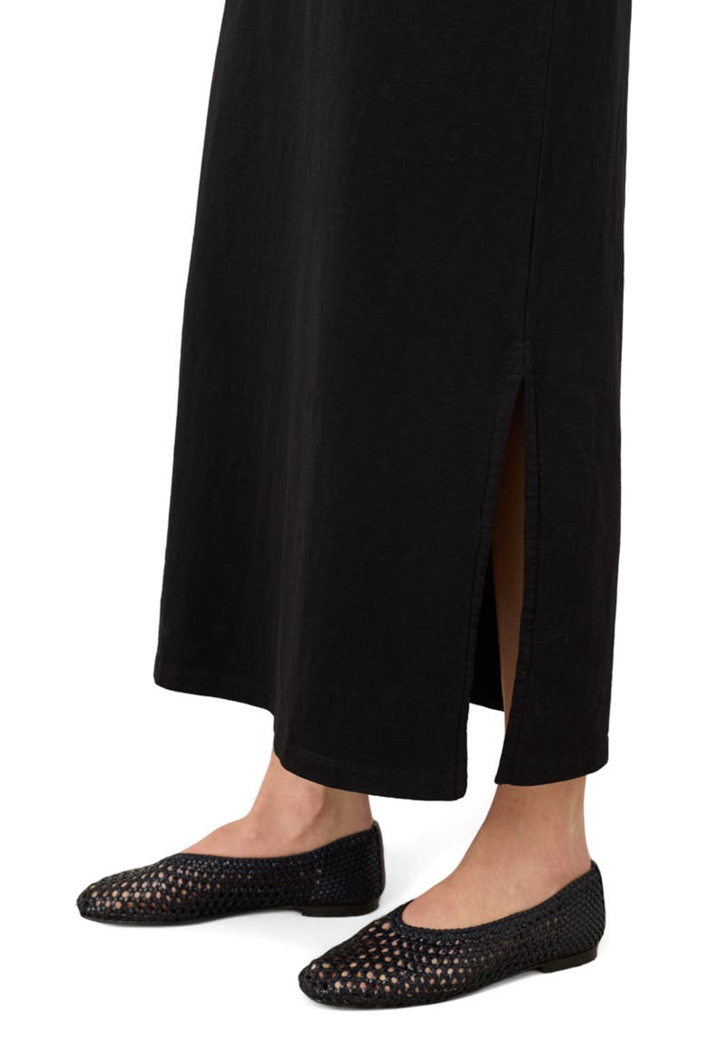 Organic Cotton Soft-Slub Essential Easy Muscle Tee Maxi Dress, Alternate, color, Black