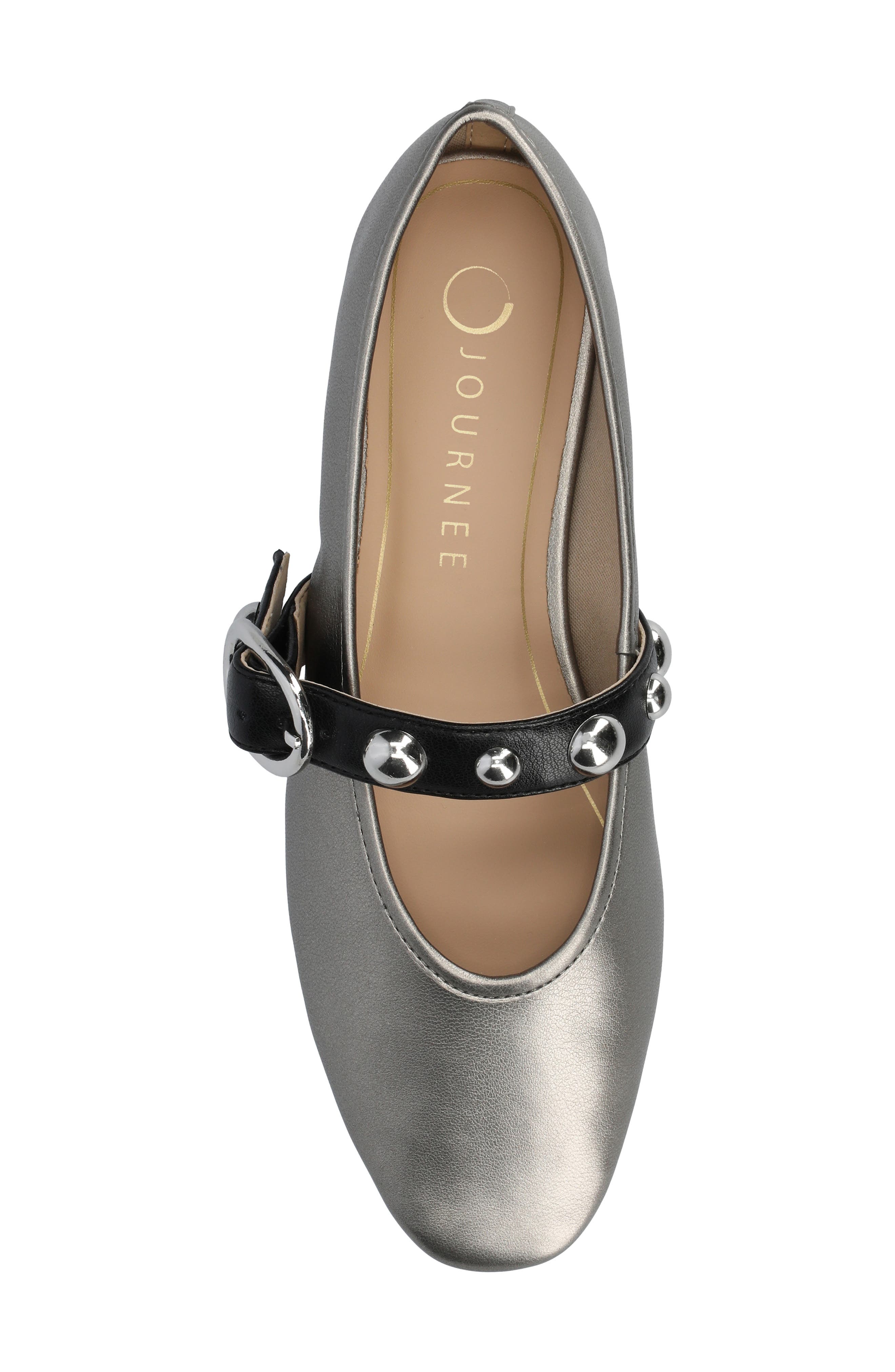 Naveah Studded Ballet Flat, Alternate, color, PEWTER
