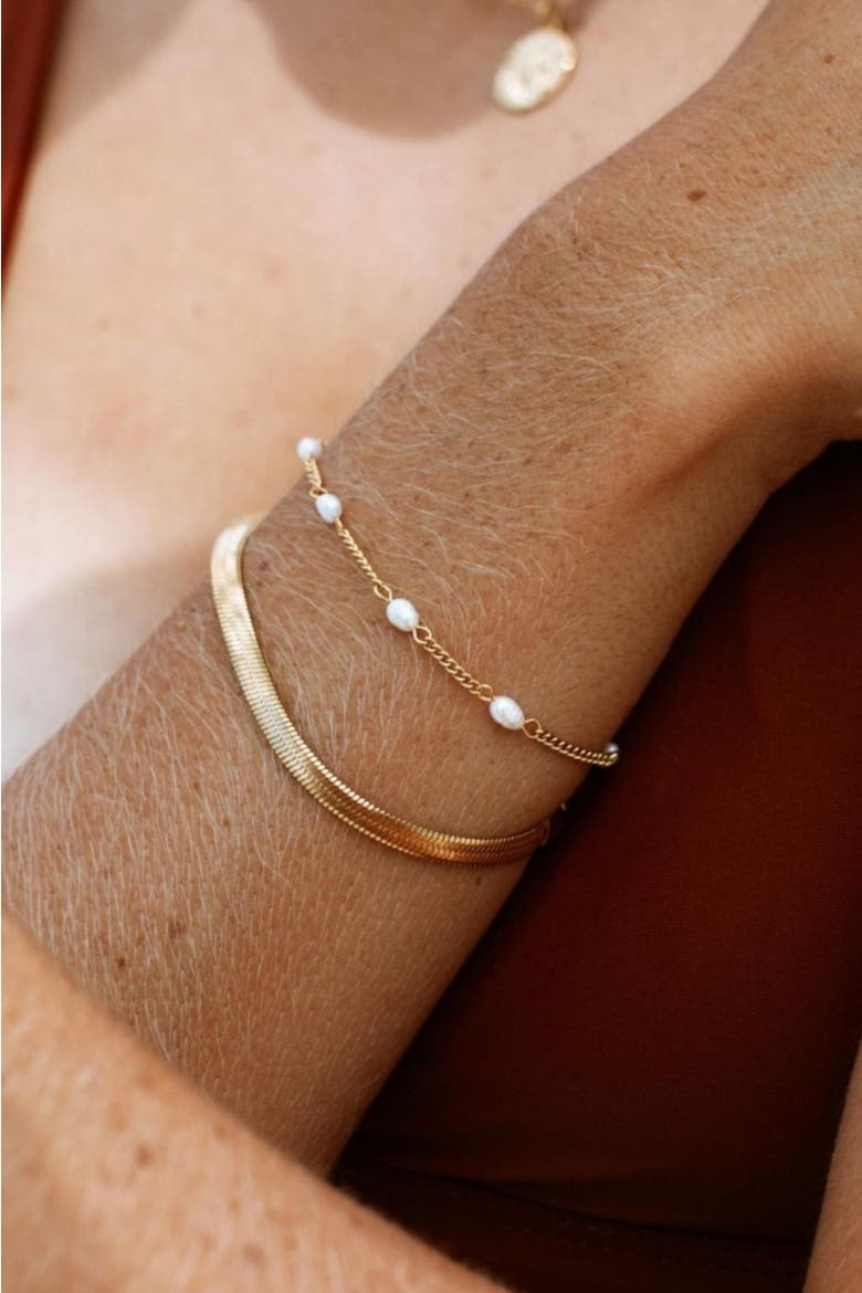 Lovina Freshwater Pearl Bracelet, Alternate, color, Gold