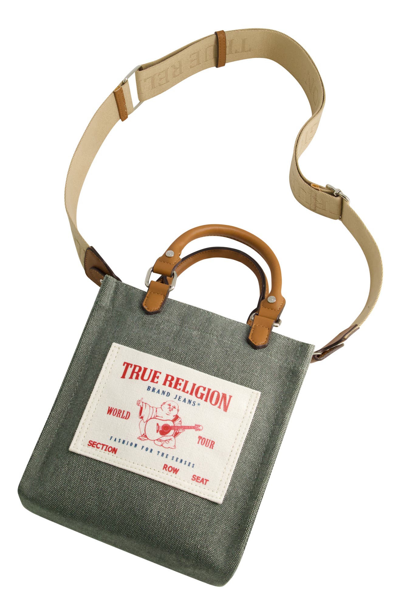 True Religion Mini Denim Tote Bag, Alternate, color, Sage