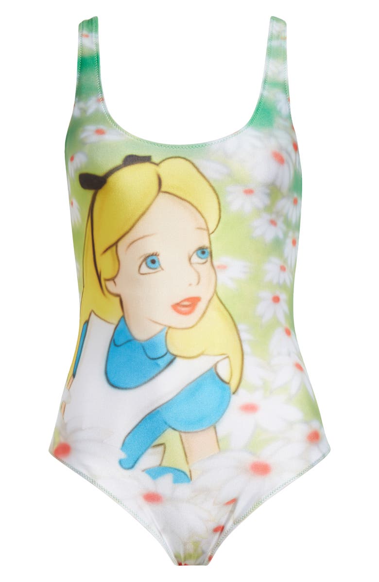 STOCKHOLM SURFBOARD CLUB x Disney 'Alice in Wonderland' Airbrush Graphic One-Piece Swimsuit, Alternate, color, Alice
