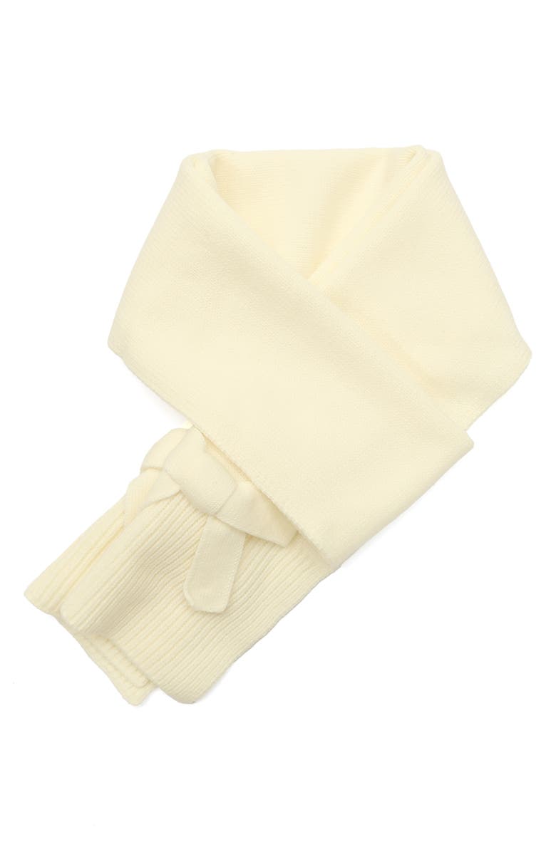 Kate Spade New York bow trim scarf, Alternate, color, Cream