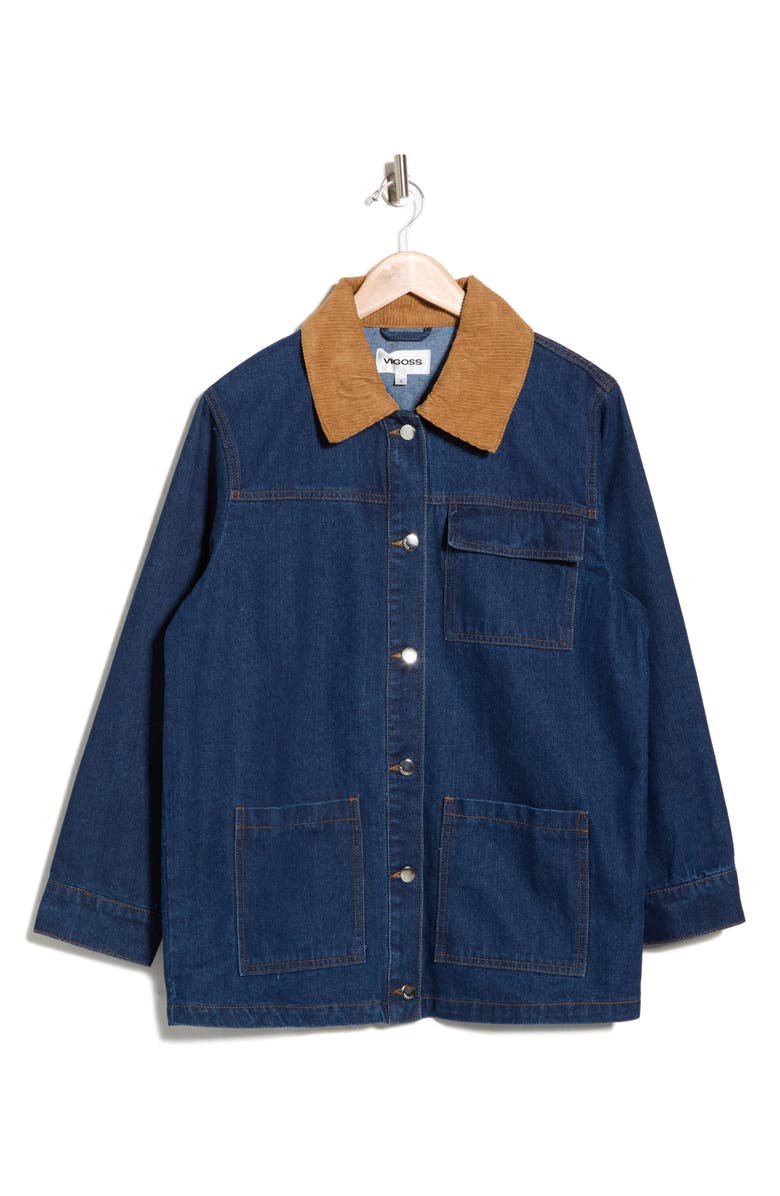 Vigoss Western Denim Jacket, Alternate, color, Rinse