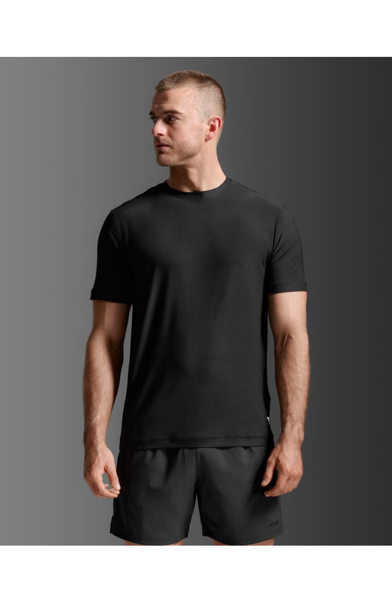 2XU Mens Signature Tee, Alternate, color, Black/Black