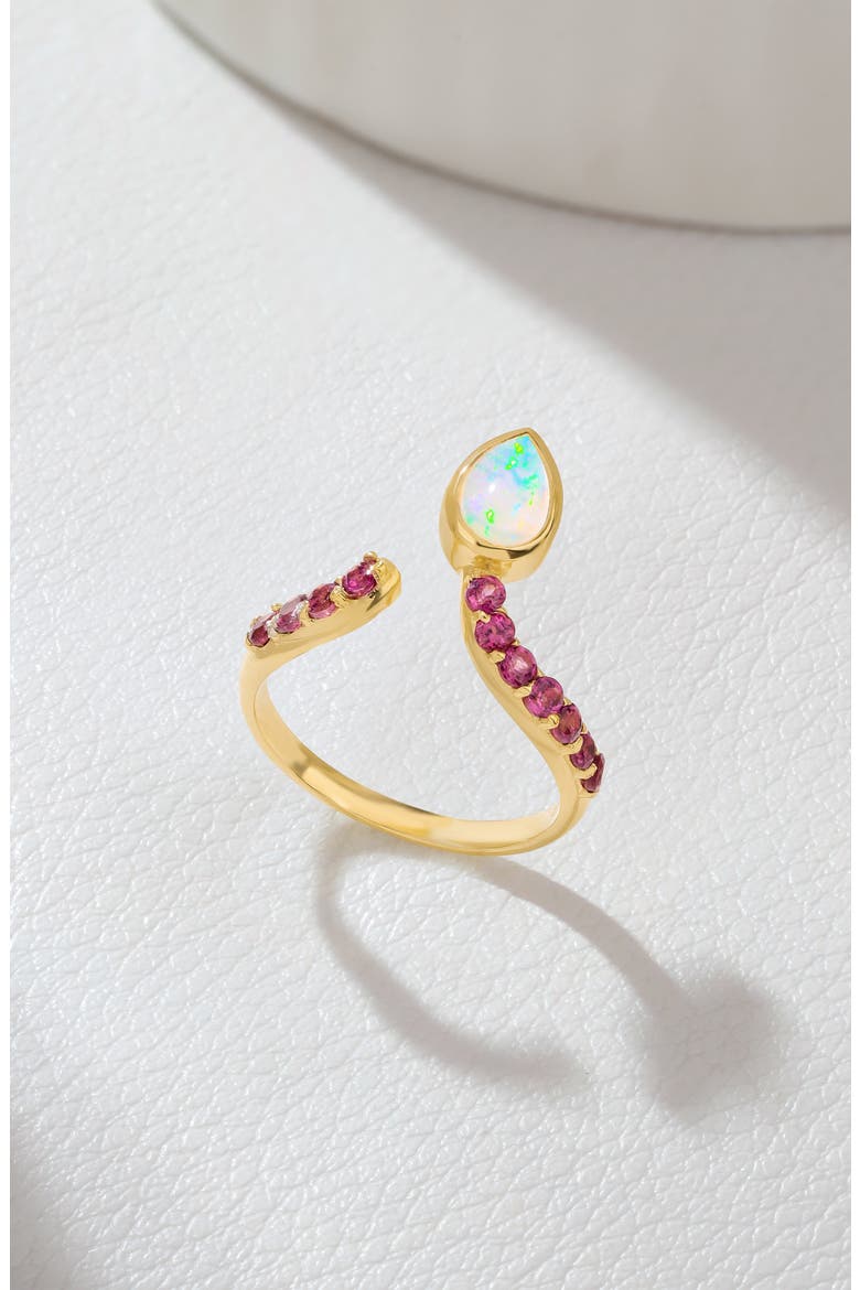 Ethiopian Opal Ring, Alternate, color, GOLD/ PURPLE/ OPAL