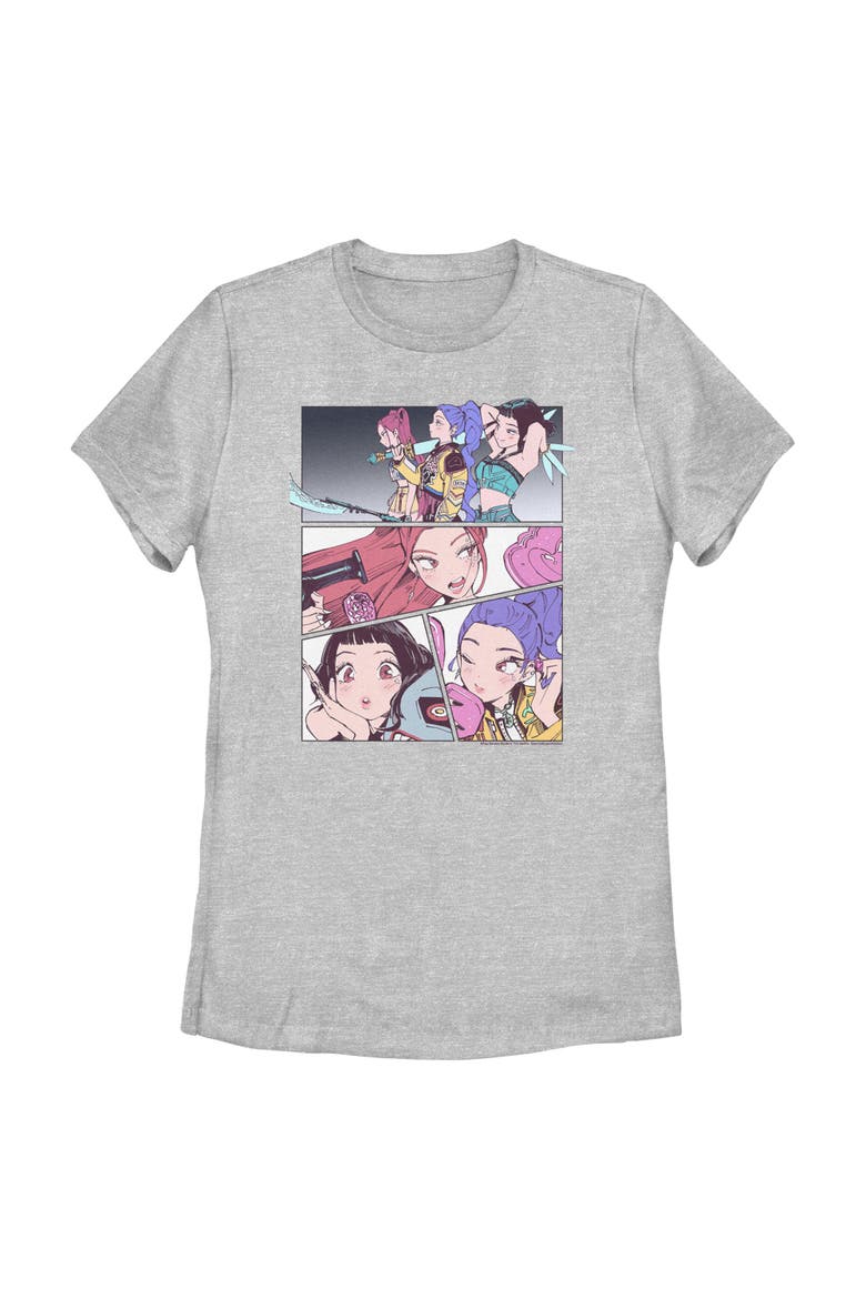 Women's KPop Demon Hunters Huntrix Manhwa Panels  Graphic T-Shirt, Main, color, Athletic Heather