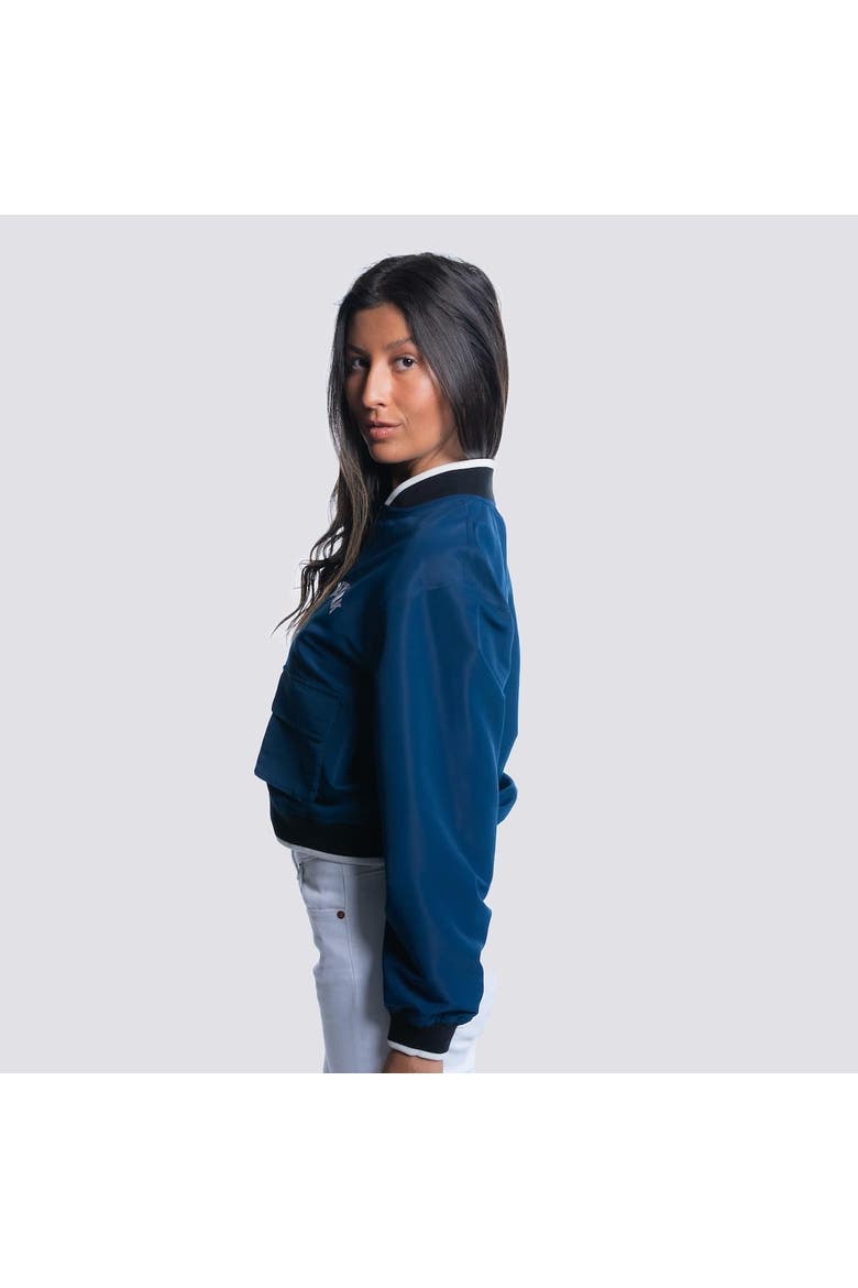 Women's Lusso  Navy New York Yankees Paisley Cropped Full-Zip Jacket, Alternate, color, Navy