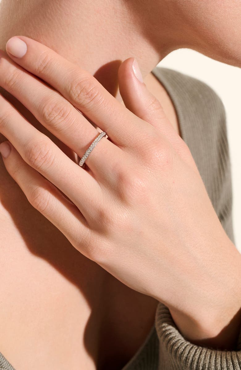 John Hardy JH Essentials Silver Diamond Pavé (0.36ct) 2.5mm Band Ring, Alternate, color, Silver