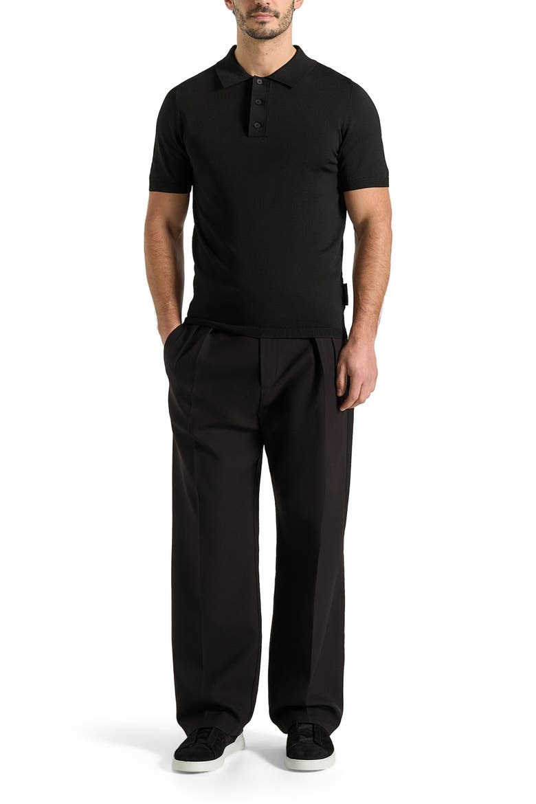 Pierre Relaxed Fit Pleated Tailored Trousers, Alternate, color, Black