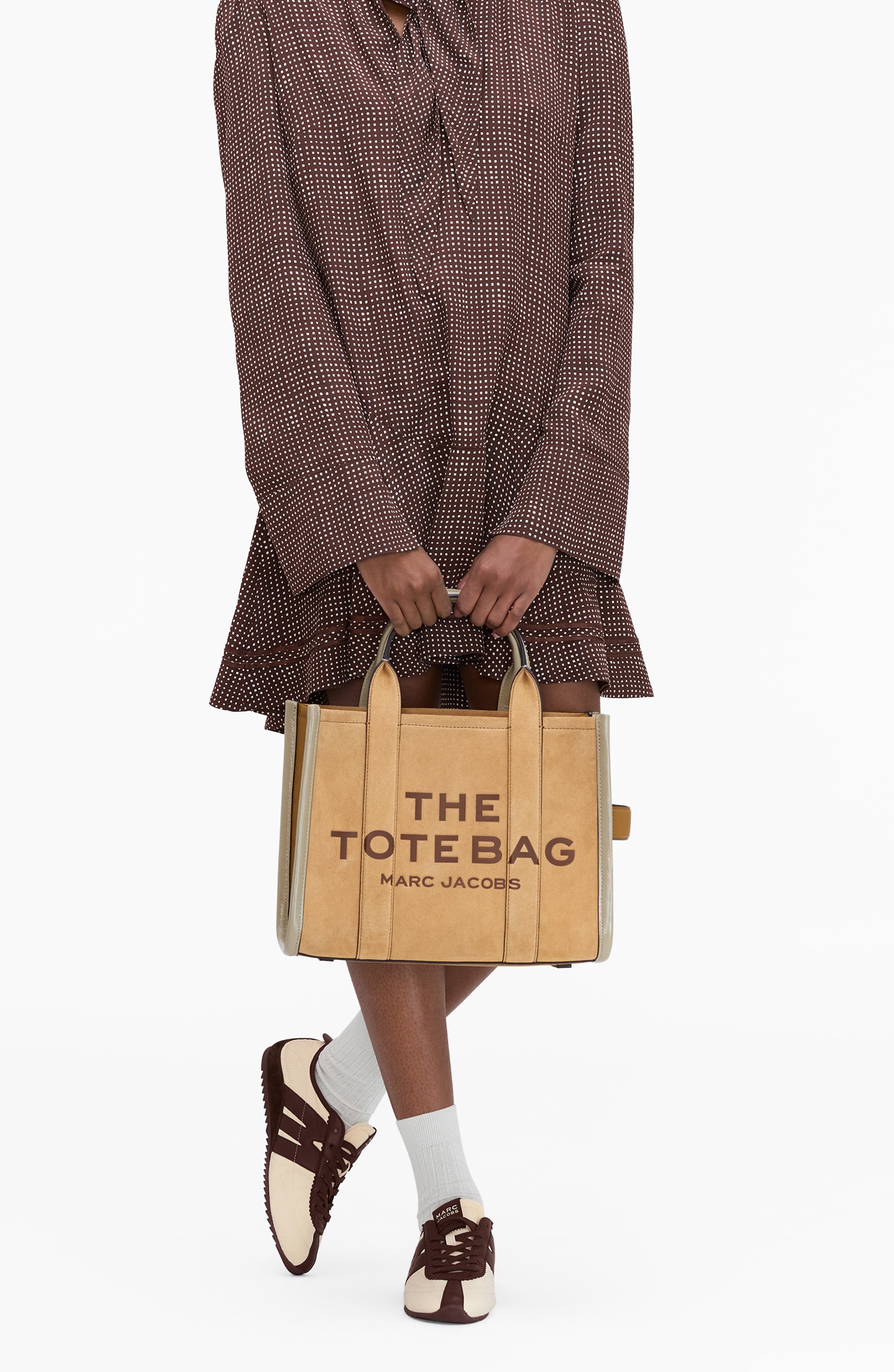 Marc Jacobs The Suede & Leather Medium Tote Bag, Alternate, color, Sahara