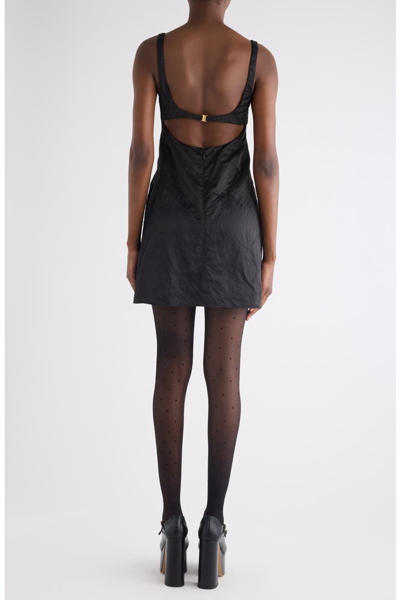 Ruffle Slipdress, Alternate, color, BLACK