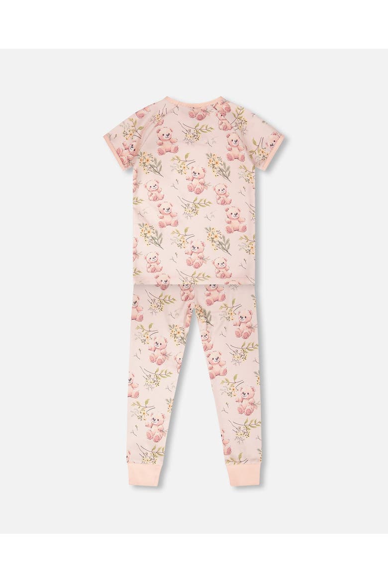 Organic Cotton Bear Two-Piece Pyjama Set, Alternate, color, Pale Rose Bear Print