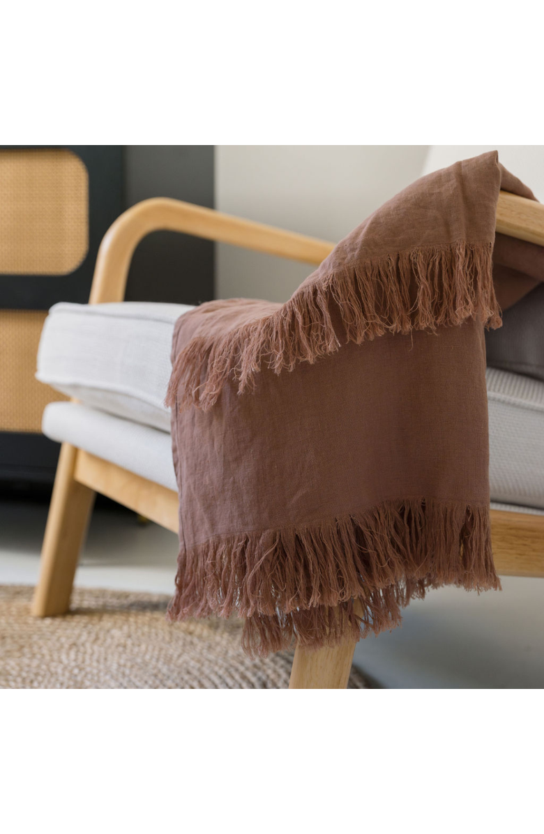 CG Hunter Throw Blanket with Fringe, Alternate, color, Brown