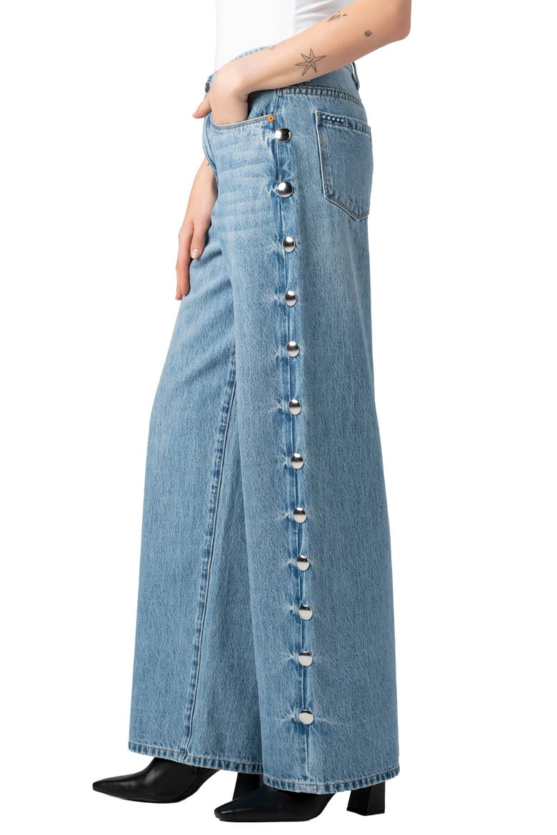Franklin Studded Barrel Leg Jeans, Alternate, color, SILVER SPOON