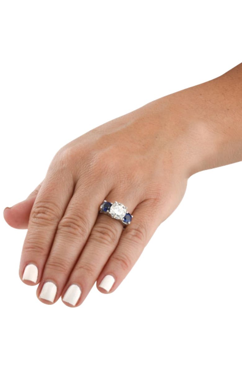 Bliss Diamond Certified 4Ct Diamond & Blue Sapphire Engagement Ring 14k Gold Lab Grown, Alternate, color,