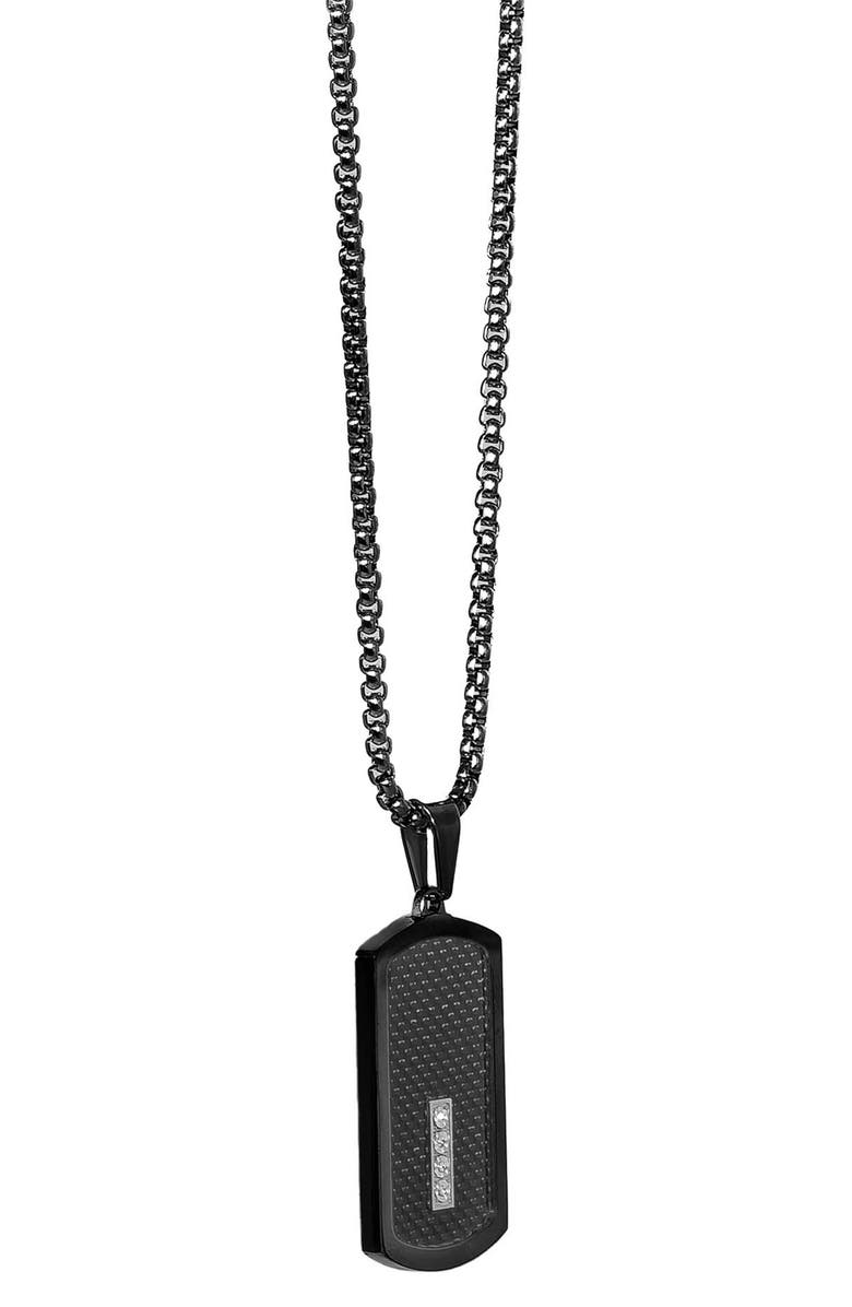 AMERICAN EXCHANGE Crystal Dog Tag Pendant Necklace, Alternate, color, 
