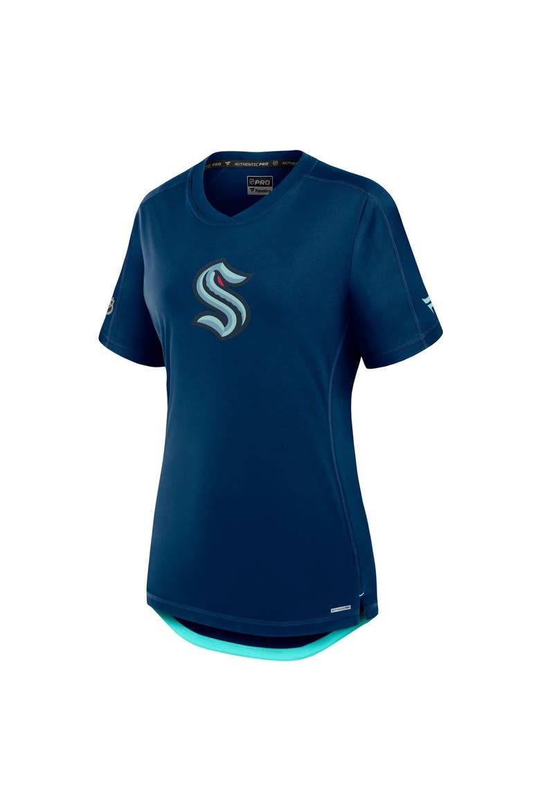 Women's Fanatics  Deep Sea Blue Seattle Kraken Authentic Pro Rink T-Shirt, Alternate, color, Navy