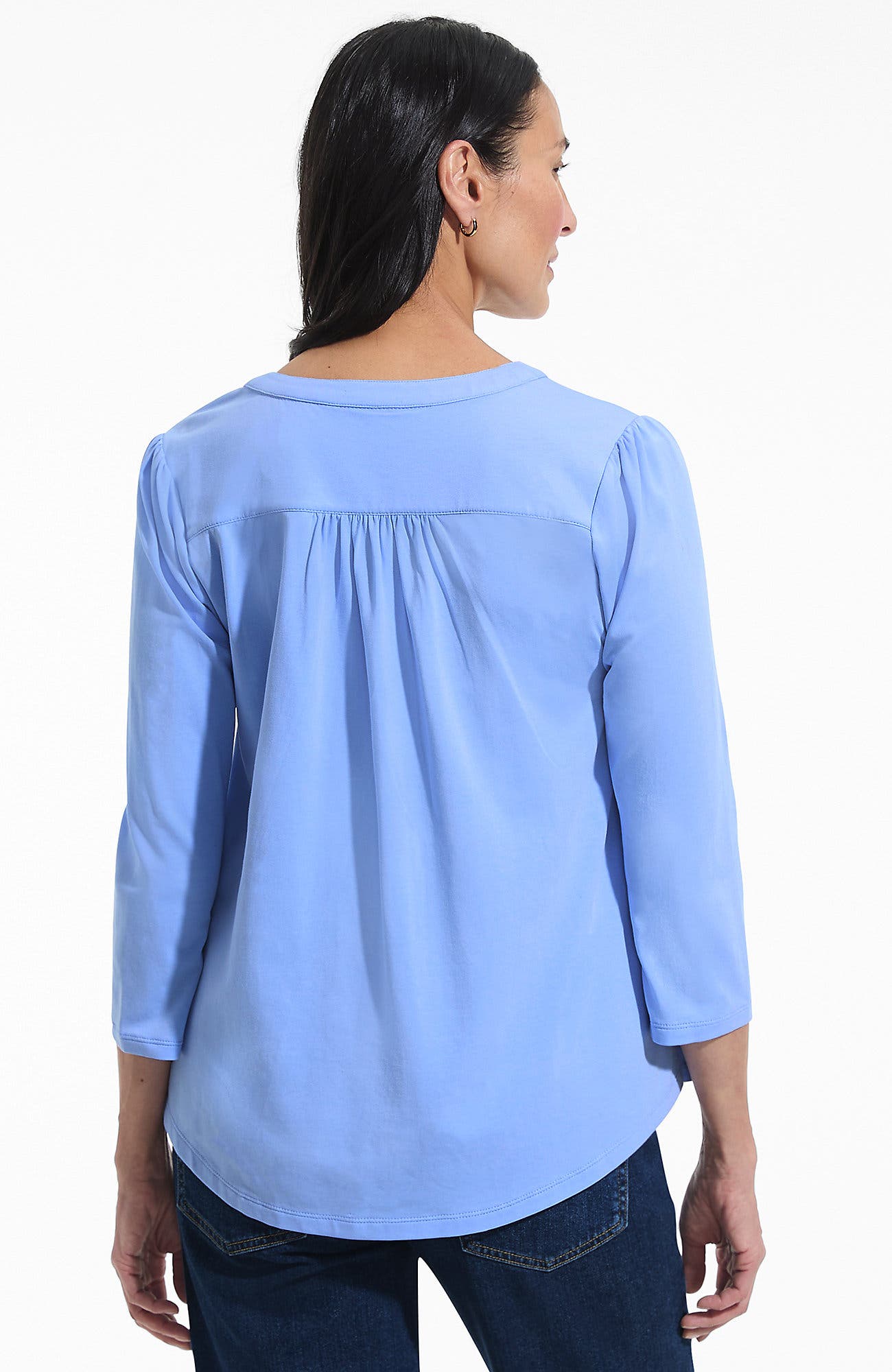 3/4 Sleeve Lightweight Jersey Embellished Top - image 4