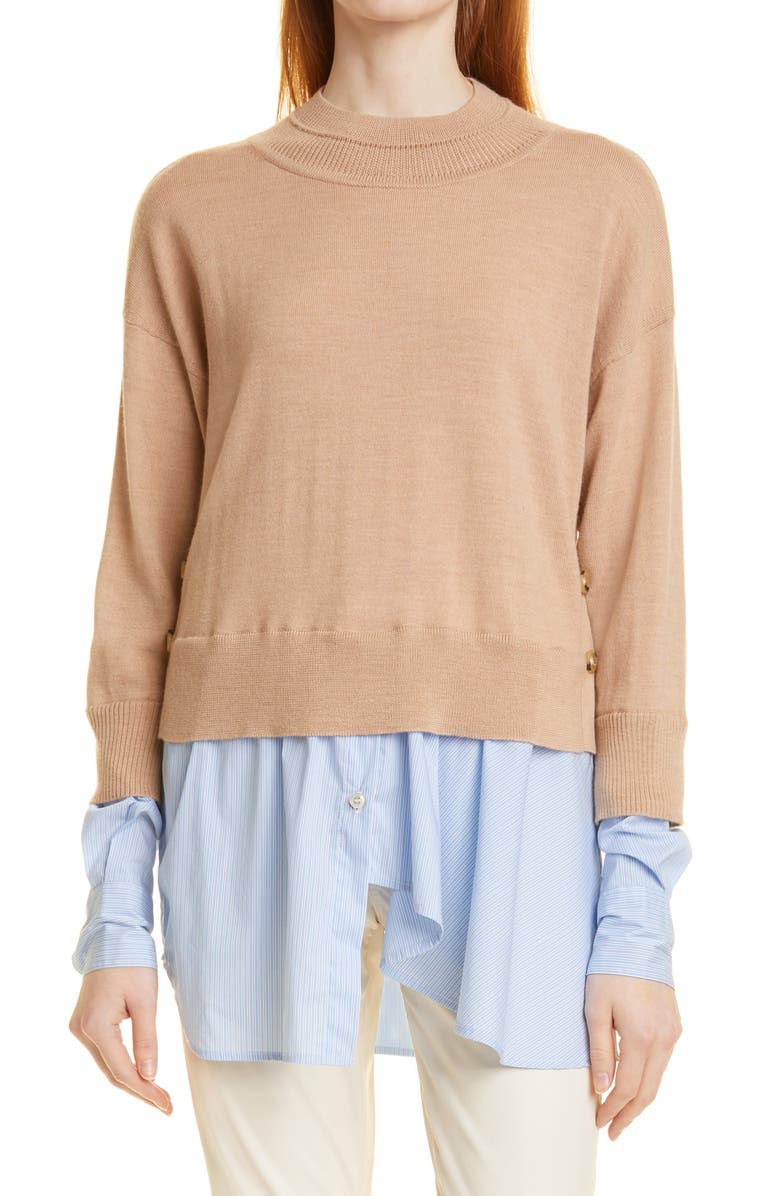 Veronica Beard Beri Mixed Media Pullover, Main, color,