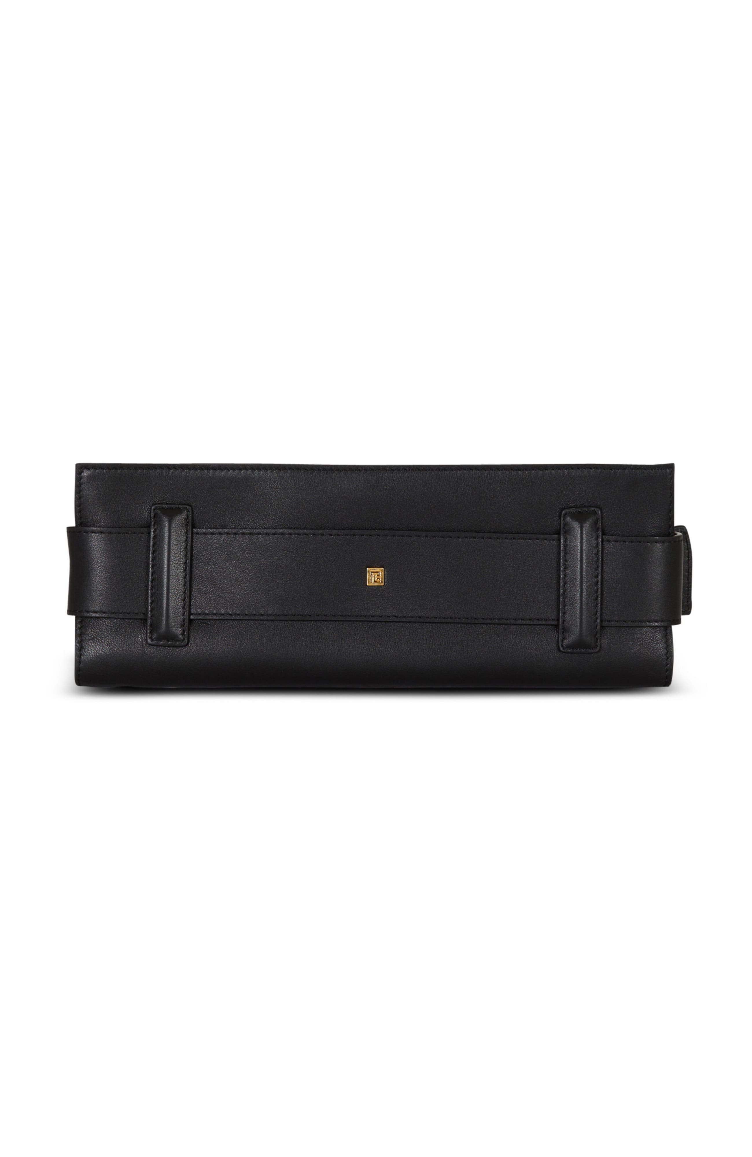 Balmain Anthem Clutch In Calfskin, Alternate, color, Black